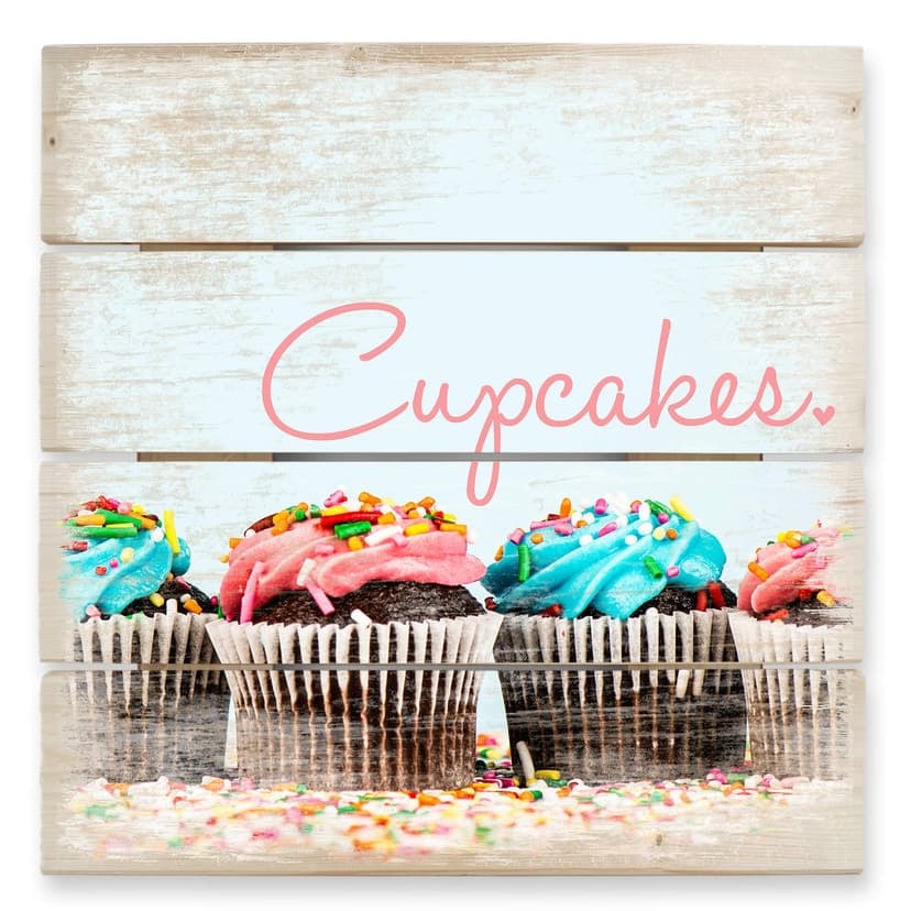 Cuadro de madera Party Cupcakes - 40x41,5 cm