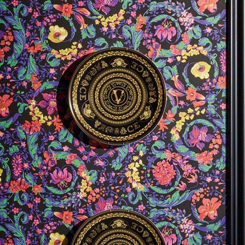Papel pintado Versace Home colorido negro púrpura rosa floral diseñador papel pintado no tejido floral de lujo