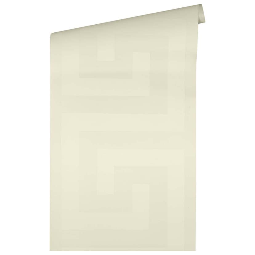 Versace Home papel pintado de diseño de lujo Muestra de meandro papel pintado no tejido diseño papel pintado blanco