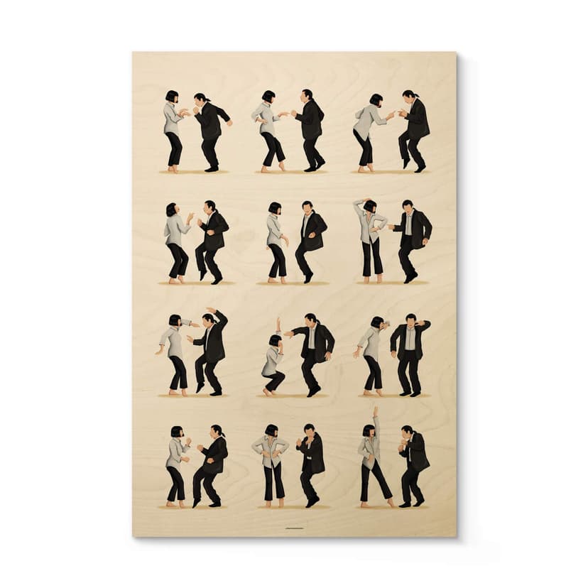 Cuadro de madera Tohmé - Baile de culto de Pulp Fiction
