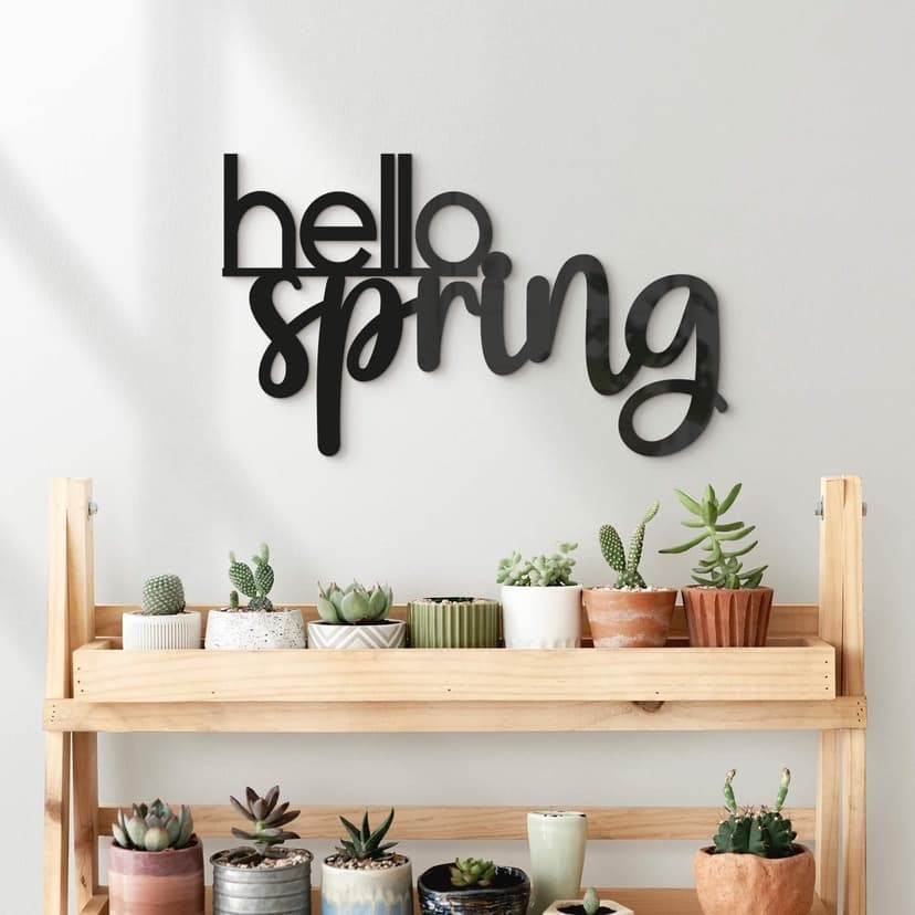 Decoración acrílica letras 3D hola primavera