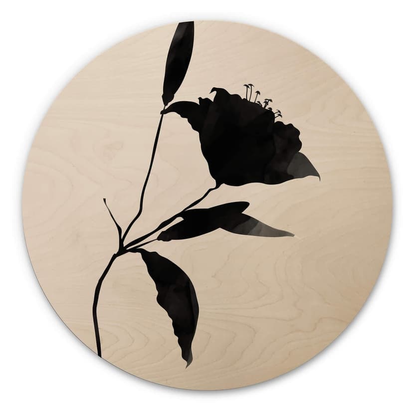 Cuadro de madera Kubistika - Nero - Redondo