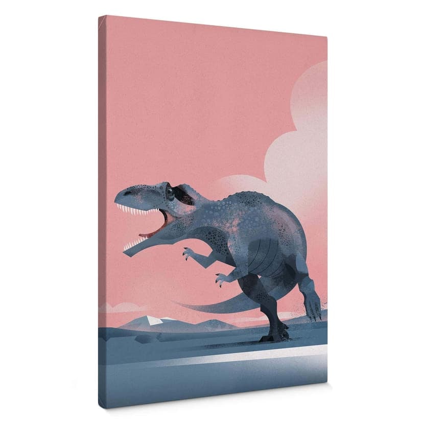 Lienzo habitación infantil - Dino Giganotosaurus - Marrón