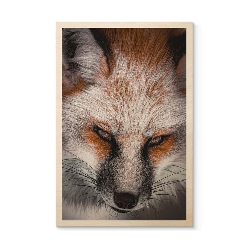 Cuadro de madera retrato animal zorro rojo - Nagi