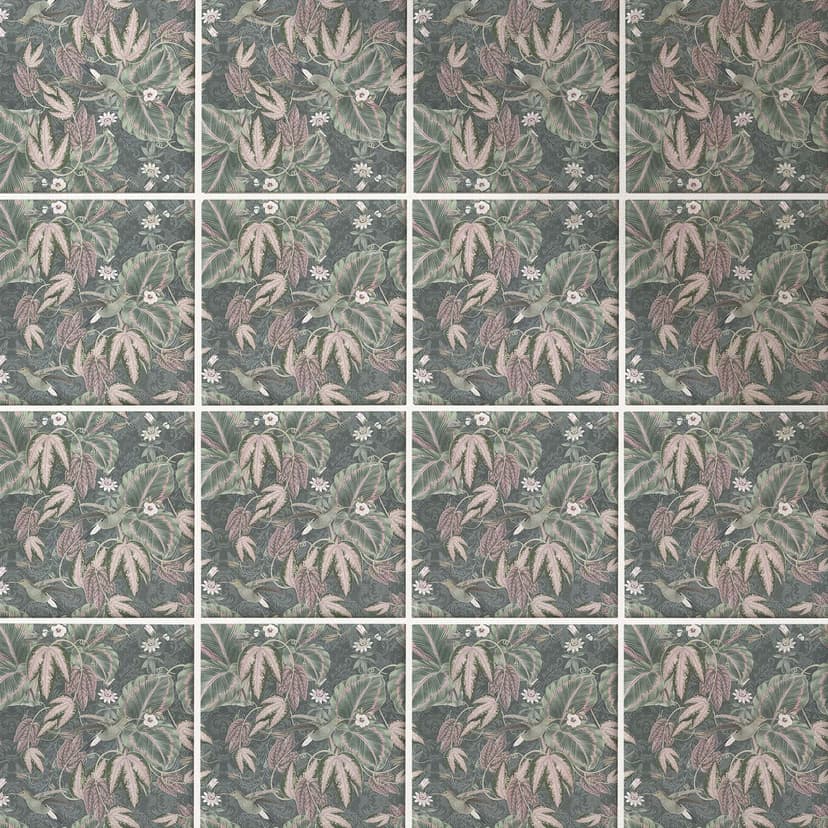 Azulejos Adhesivos Colibrí en un bosque tropical - Bloomery Decor - Lote de 12