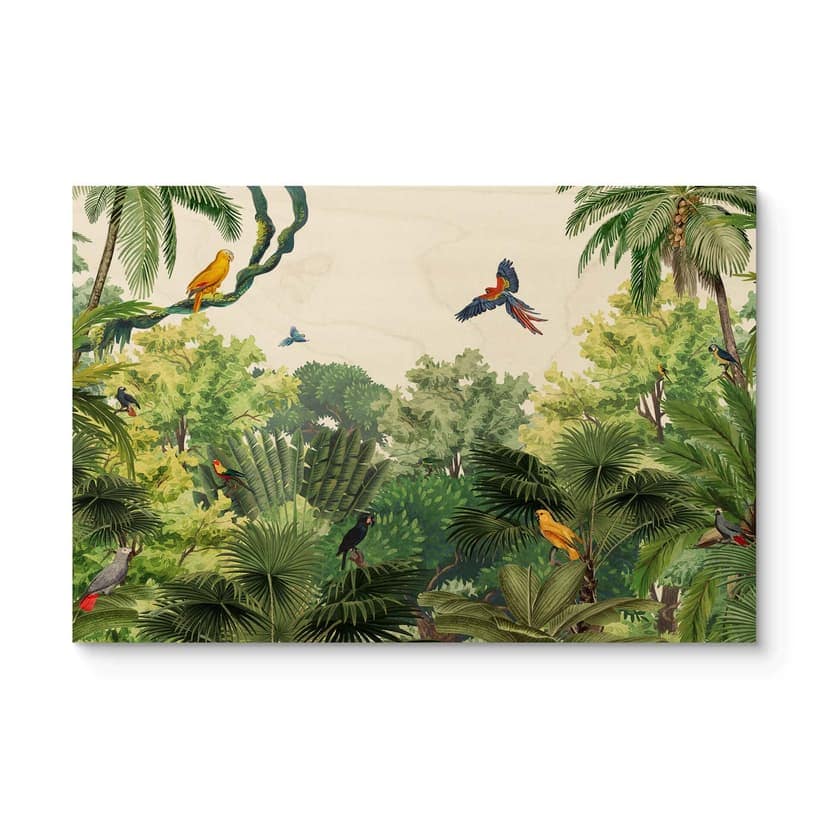 Cuadro de madera Kikki Belle - Pájaros tropicales