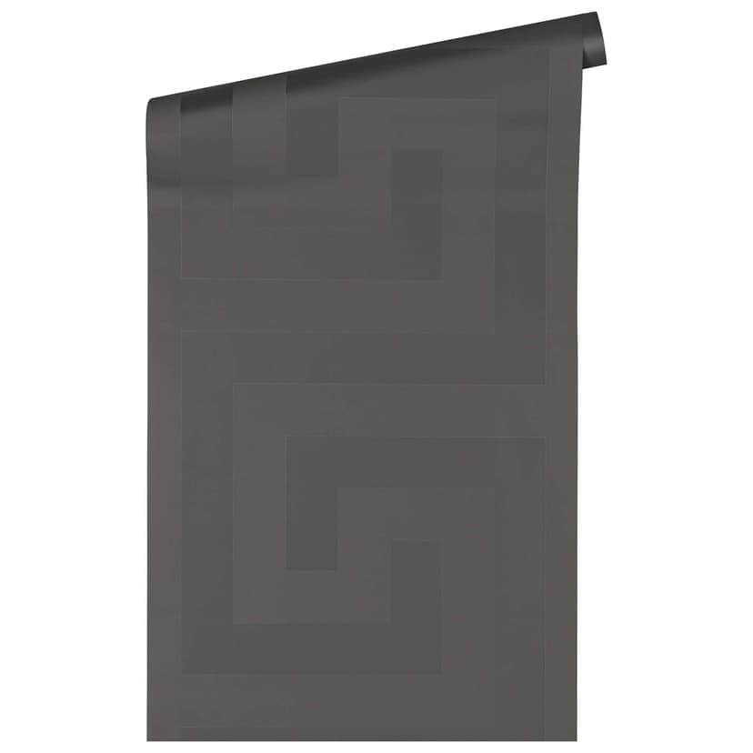 Papel pintado Versace Home de diseño geométrico en tejido-por-tejido gris plata