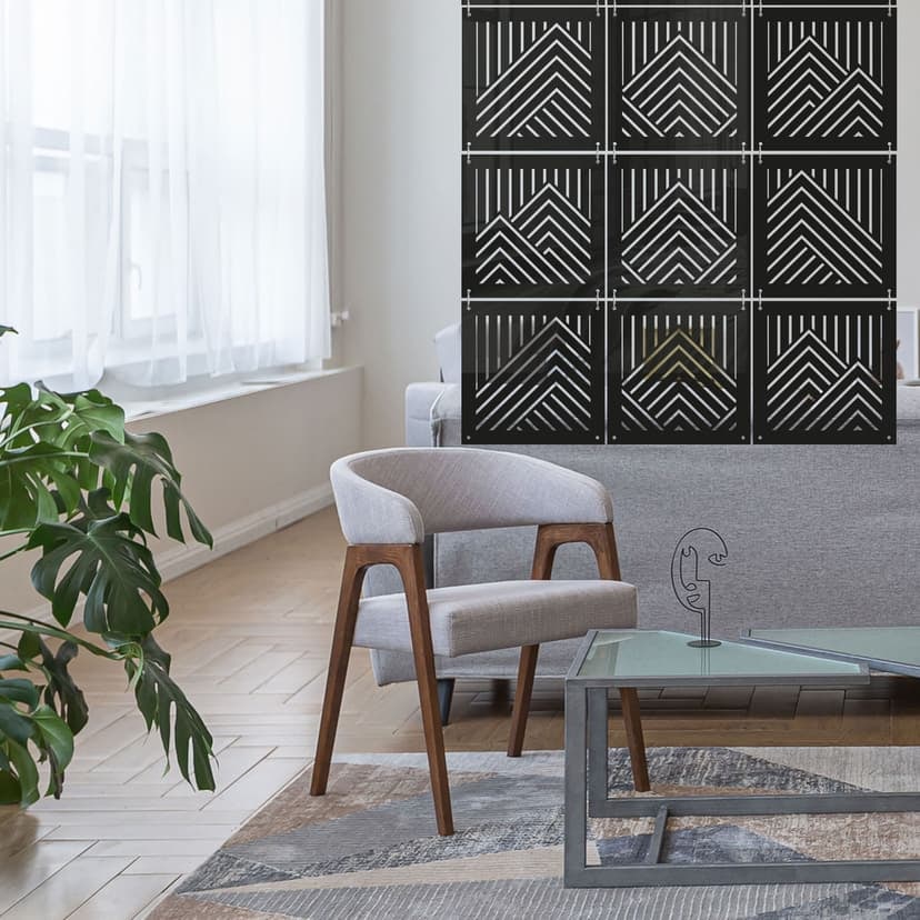 Separador de ambientes, tabique montañas - decoración acrílica