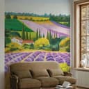 Fotomural paisaje gráfico naturaleza mate en morado para salón 2,70 x 2,12m