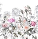 Fotomurale con motivo dibujo flor vintage en gris rosado 2,7 x 2,65 m