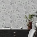 Papel pintado Floral Gris Plata - Papel pintado no tejido A.S. Création
