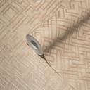 Papel pintado gráfico no tejido dorado, beige - papel pintado gráfico moderno para cocina, salón, vestíbulo