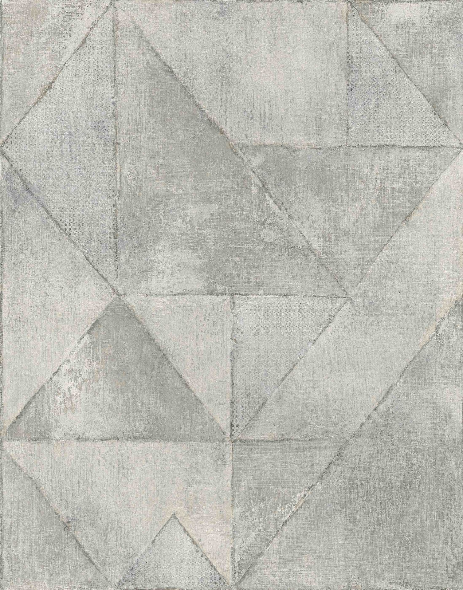Papel pintado motivo Fotomurale aspecto hormigón con superficies geométricas en gris claro 2,7 x 2,12 m