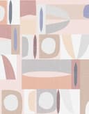 Fotomural con motivo Formas geométricas retro en beige pastel, rosado 3,4 x 2,65 m