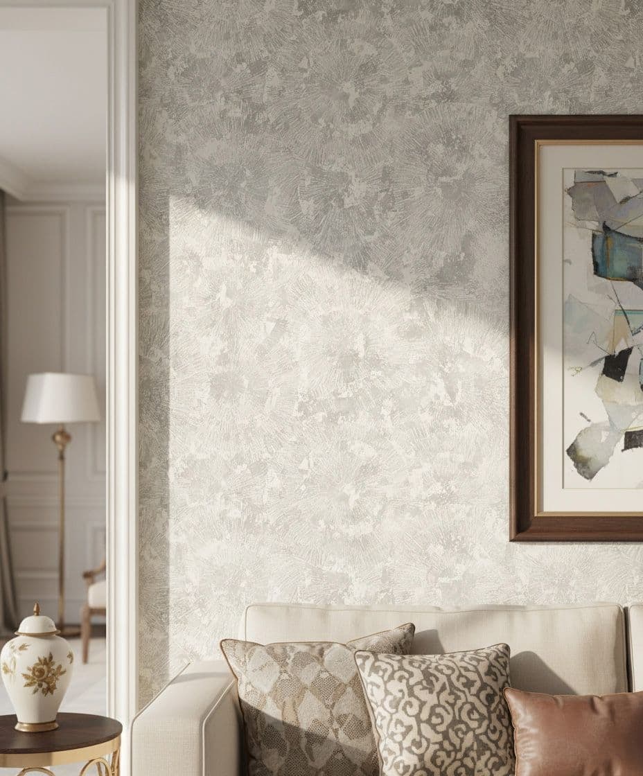 Papel pintado no tejido gráfico moderno en greige 