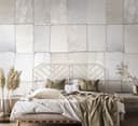 Fotomurale Papel patchwork blanco y beige con textura fina 3,4 x 3,18 m