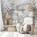 Fotomurale con motivo textura abstracta con Muestra ornamental en beige grisáceo 2,7 x 2,12 m