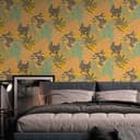 Papel pintado Jungla amarillo, negro - papel pintado tejido-no tejido hojas plantas diseño moderno papel pintado