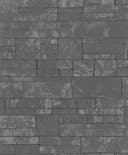 Papel pintado no tejido efecto piedra moderno, naturaleza en antracita 