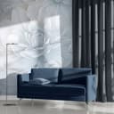 Papel pintado motivo floral Big Pictures gris 2,50 x 2,70 m