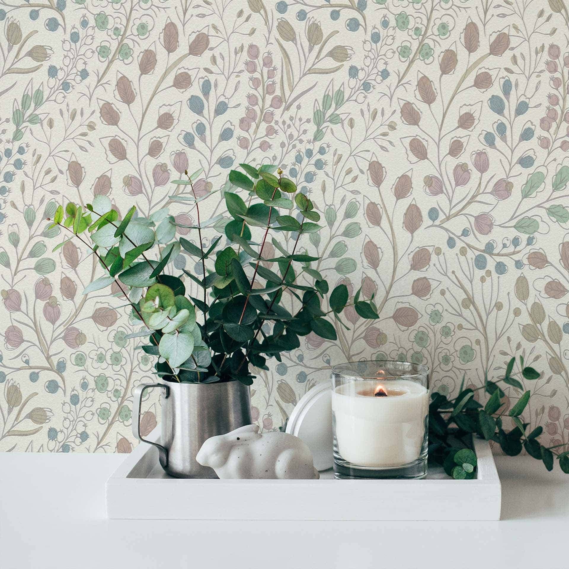 Papel pintado Floral Blanco Rosa - Papel pintado no tejido A.S. Création