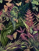 Fotomural motivo Garza en selva tropical con mariposas y orquídea 3,4 x 2,65 m
