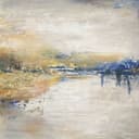 Fotomural in beige con lago abstracto Graphic Classic 2,70 x 2,12m