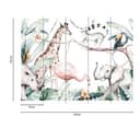 Papel pintado Animales SafariFriends blanco verde - Papel pintado no tejido Designwalls 2 - 2,55 x 3,5 m