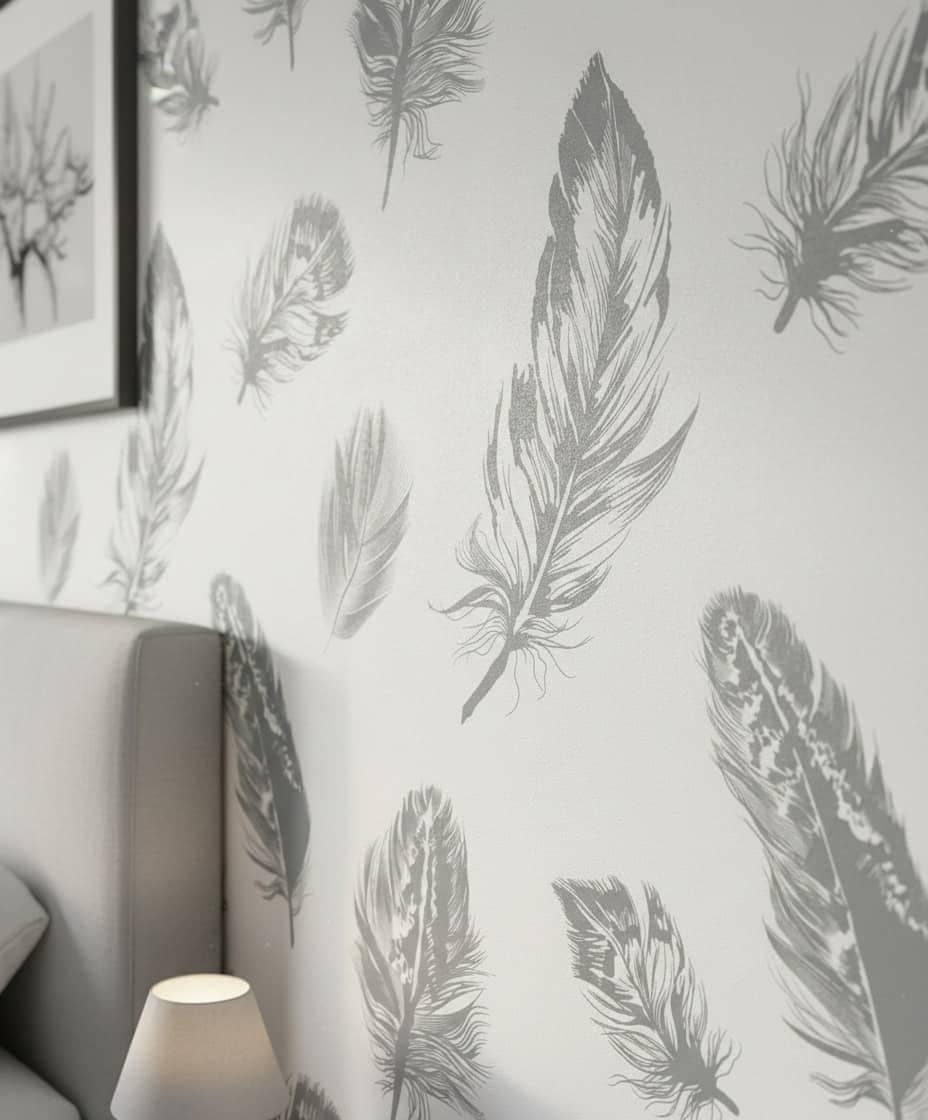 Papel pintado no tejido liso moderno en beige 