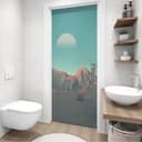 Película de puerta montañas low poly