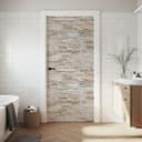 Vinilo para puertas efecto piedra - Pared de piedra natural - Decoración autoadhesiva para puertas