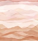 Fotomurale con motivo de montaña en acuarela beige y rosa con suave degradado de colores 3,4 x 3,18 m