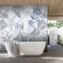 Fotomural flores, hojas naturaleza floral, moderno en gris