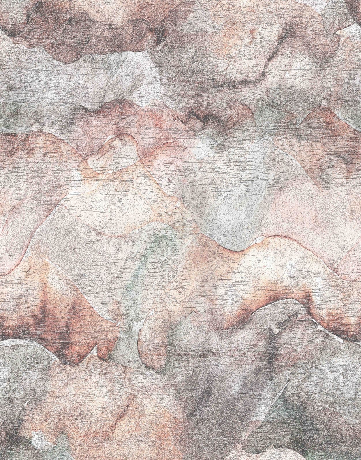 Fotomurale con motivo acuarela montañas en pastel con efecto niebla 2,7 x 2,12 m