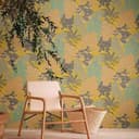 Papel pintado Jungla amarillo, negro - papel pintado tejido-no tejido hojas plantas diseño moderno papel pintado