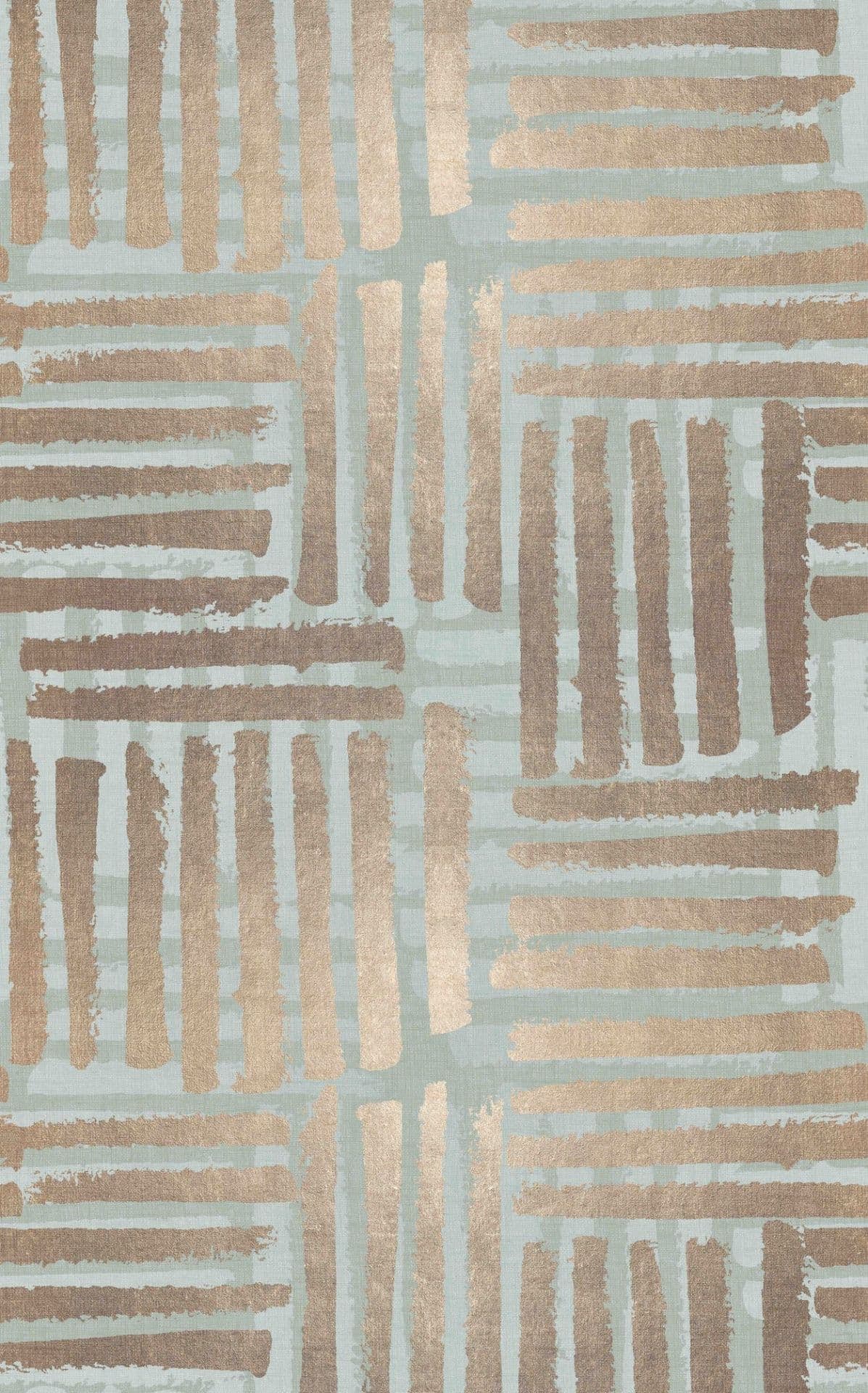 Fotomurale Graphic stripe pattern in beige and sage green 3.4 x 2.12 m
