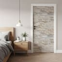 Vinilo para puertas efecto piedra - Pared de piedra natural - Decoración autoadhesiva para puertas