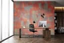 Fotomurale Campos de color abstractos en rojo gris y ocre con textura 2,7 x 2,65 m