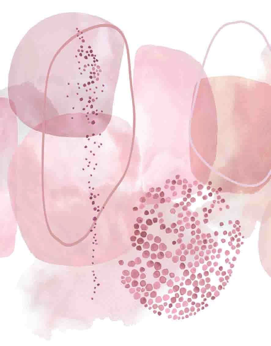 Fotomurale Formas abstractas de acuarela en beige y rosado 3,4 x 2,65 m