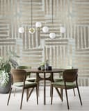 Fotomurale Graphic stripe pattern in beige and sage green 3.4 x 2.12 m