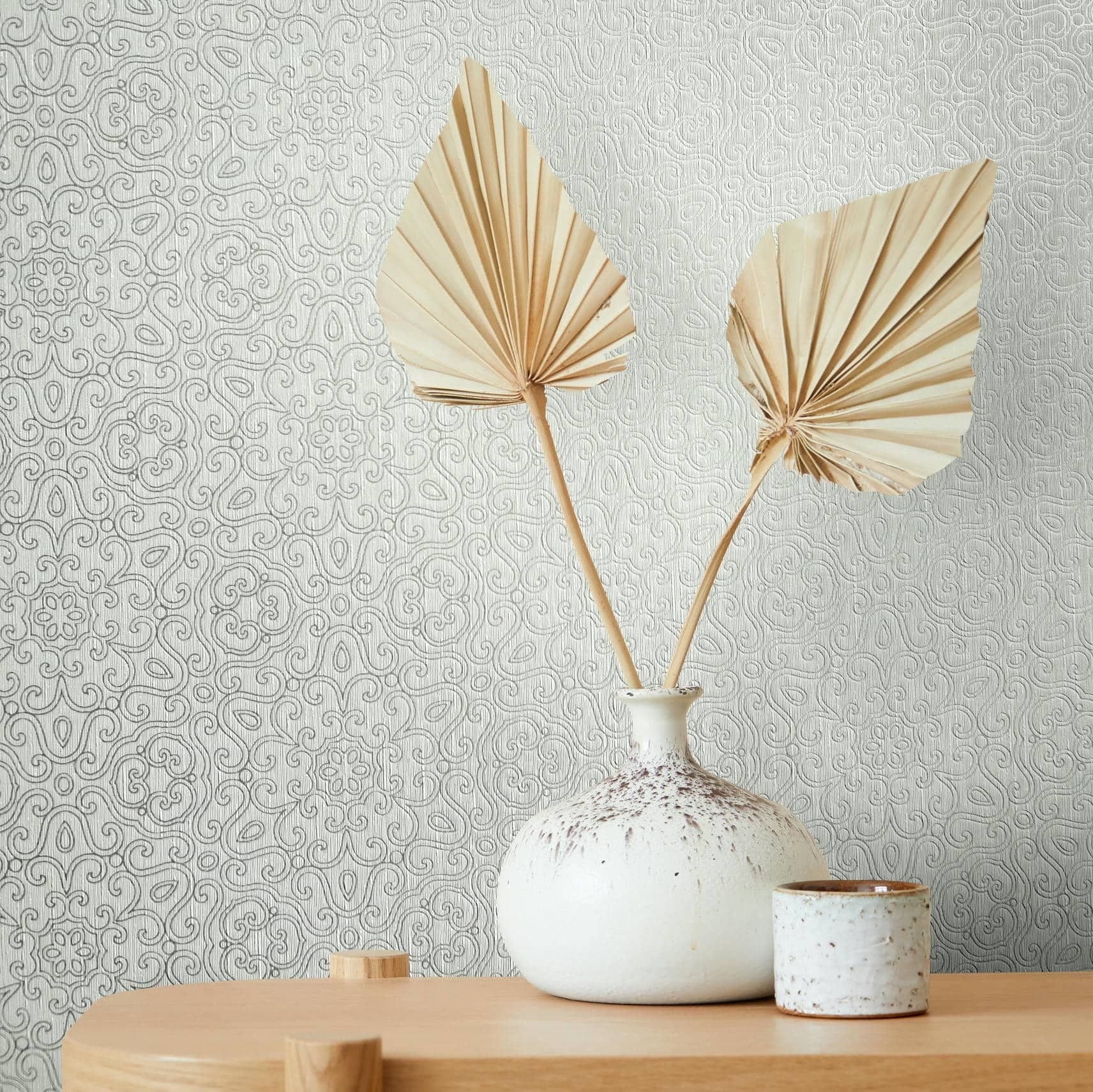 Papel pintado no tejido gráfico moderno en gris 
