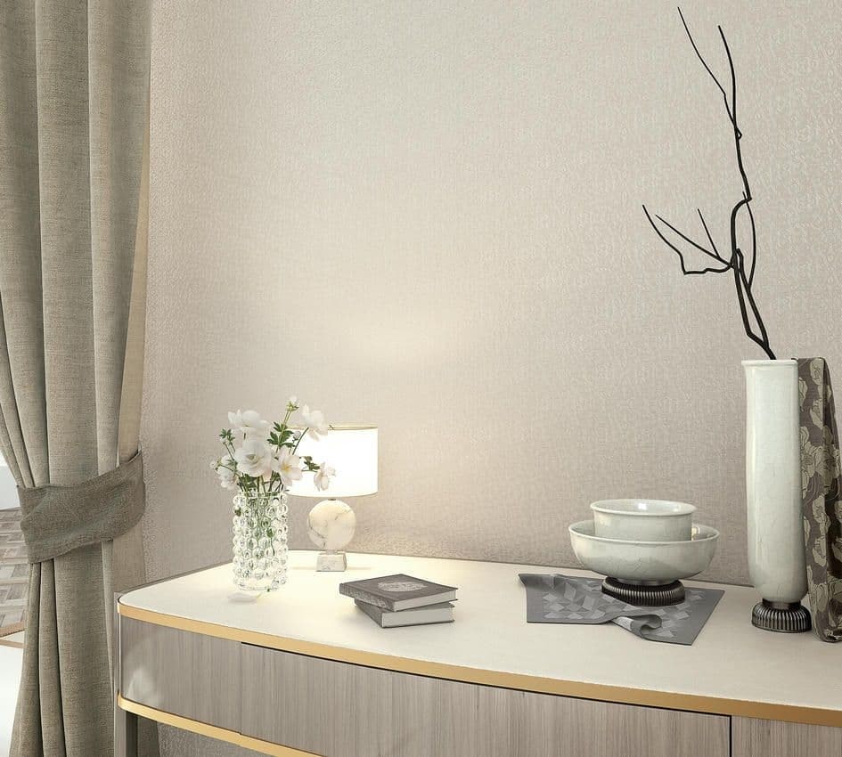 Papel pintado no tejido gráfico moderno en beige 