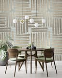 Fotomurale Graphic stripe pattern in beige and sage green Modern 2.7 x 1.59 m