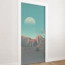 Película de puerta montañas low poly