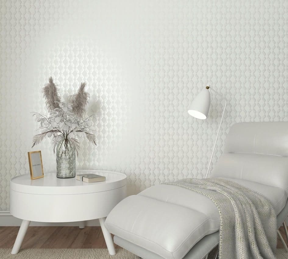 Papel pintado no tejido gráfico moderno en blanco 