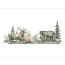 Papel pintado Habitación infantil ForestAnimals blanco verde - Papel pintado no tejido Designwalls 2 - 2,55 x 3,5 m