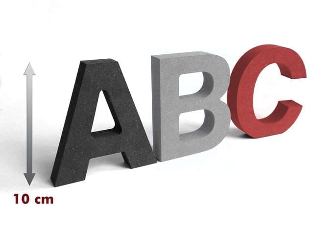 Letras de madera MDF "Swiss" 10 cm de altura de letra
