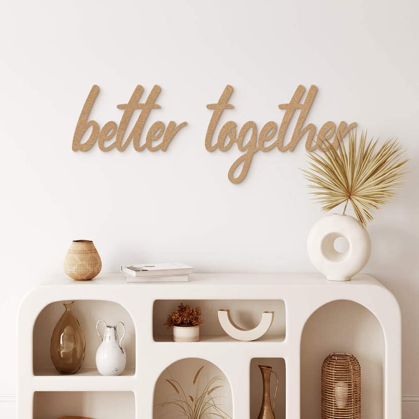 Decoración mural letras 3D - better together - MDF nature