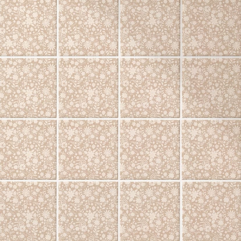 Azulejos Adhesivos flores vintage en lino - Bloomery Decor - Lote de 12