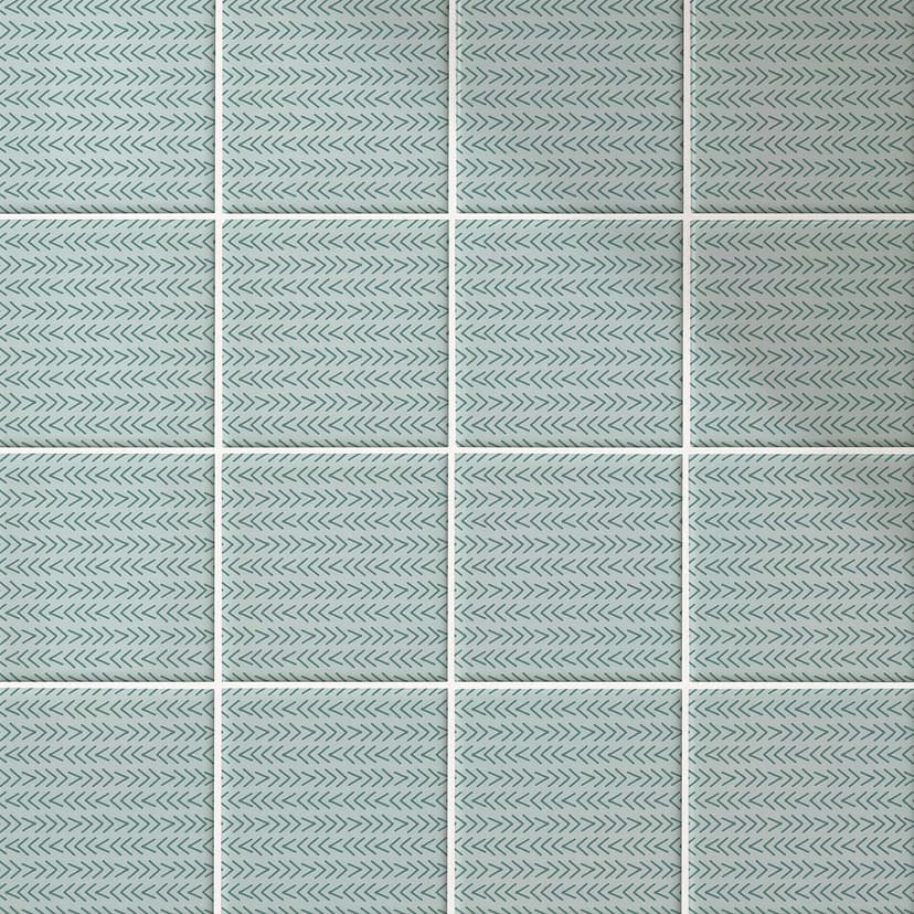 Azulejos Adhesivos Boho - espiga simple - azul-verde - lote de 12